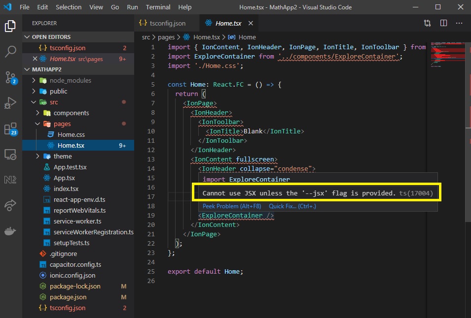  SOLVED Cannot Use JSX Unless The jsx Flag Is Provided ts 17004 